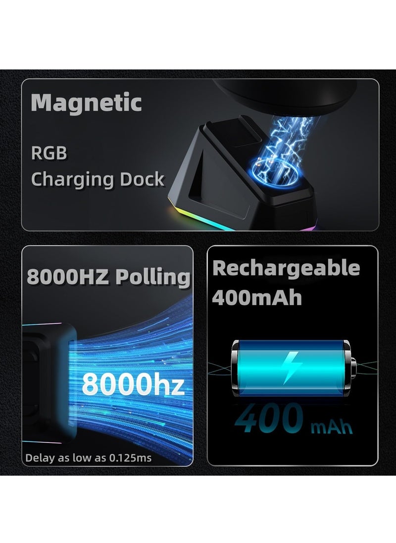 Ajazz 159PRO 8Khz Bluetooth/2.4G/Wired Lightweight Gaming Mouse with Magnetic Charging Dock  - Image 4