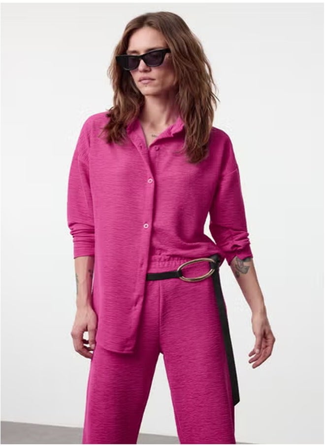 trendyol - Fuchsia Relaxed Cut Knitted Shirt and TrousersTop-Bottom Set TWOAW25AU00114 - Image 1