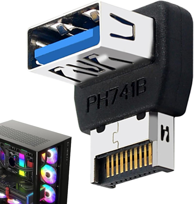 L Shaped USB 3 1 Type E Connector 90 Degree Panel Adapter For High Speed Data Transfer Color PH741B - Image 1