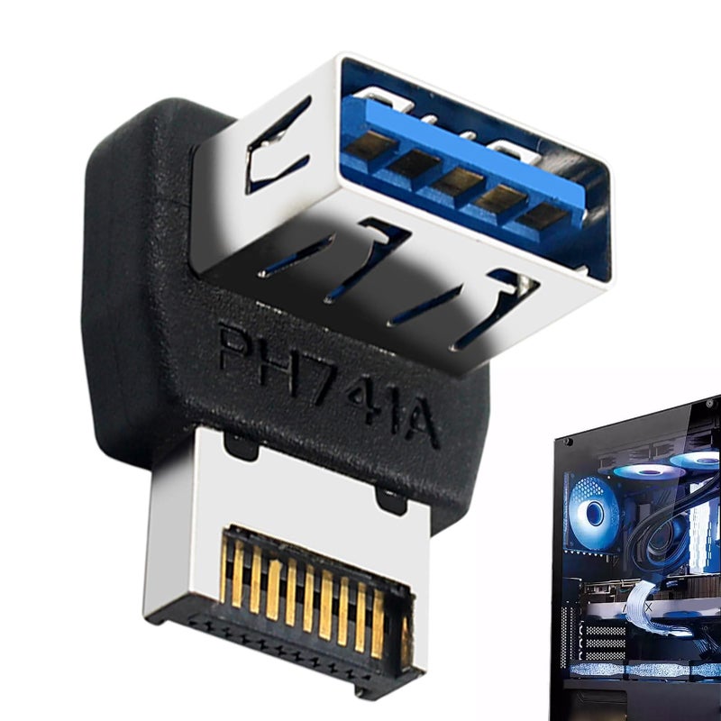 L Shaped USB 3 1 Type E Connector 90 Degree Panel Adapter For High Speed Data Transfer Color PH741B - Image 2