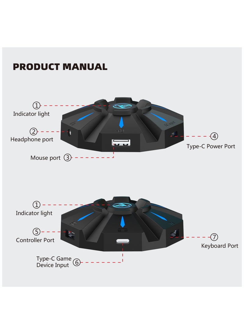 Generic - Keyboard and mouse adapter set supports a variety of game console device game controllers in the market. - Image 1