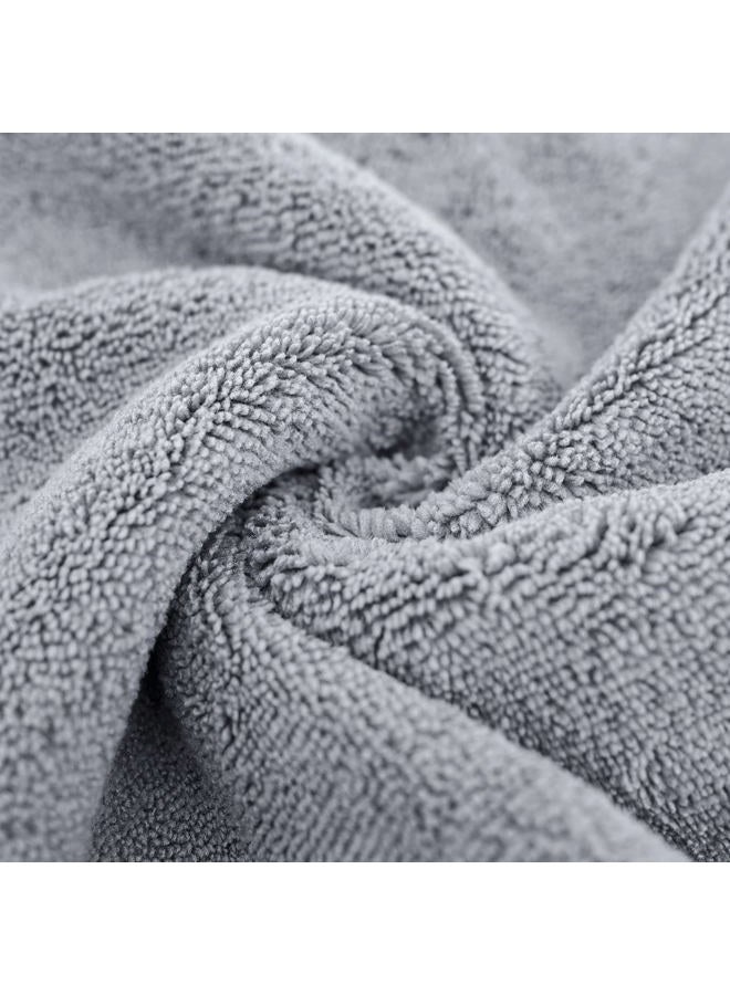 Polyte Microfiber Quick Dry Lint Free Bath Towel, 57 x 30 in, Pack of 4 (Gray) - Image 4