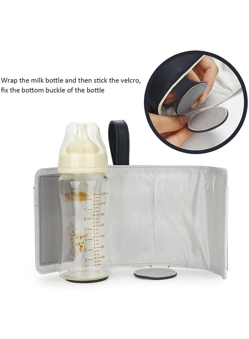 SOLARAE سخان زجاجة محمول، مع 3 تحكم في درجة الحرارة، حقيبة غطاء زجاجة حليب معزولة ذكية للسفر، سخان زجاجة أطفال USB لحليب الثدي أو الحليب الصناعي للسفر وأنشطة خارجية أخرى - Image 4