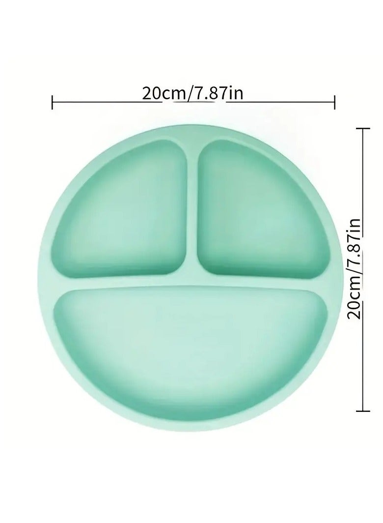 Little tots Suction Plates For Babies, Silicone With Lid Divided Design Dinner Plate Assorted Color - Image 2