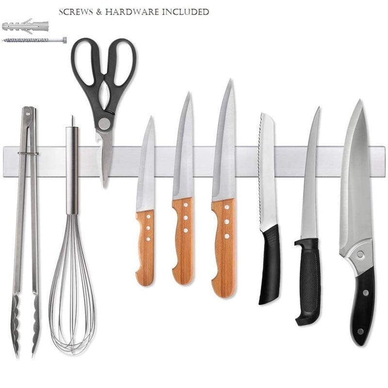 FTE Long 18 inch Strong Grip Stainless Steel Magnetic KnifeTool Holder Strip Heavy Duty Magnet Strip for All purose for Your Kitchen or Store - Image 5