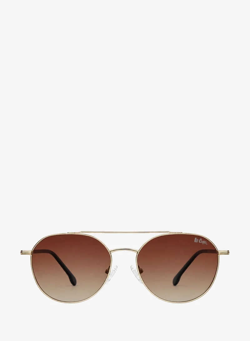 لي كوبر Polarized Sunglasses Gold Frame Brown Mirror Lens 54mm  - LCM283C03