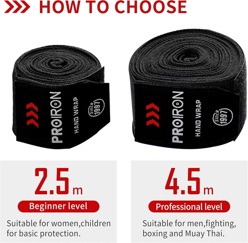 PROIRON Boxing Hand Wraps - Fist Wrist Protector - Red - Image 5