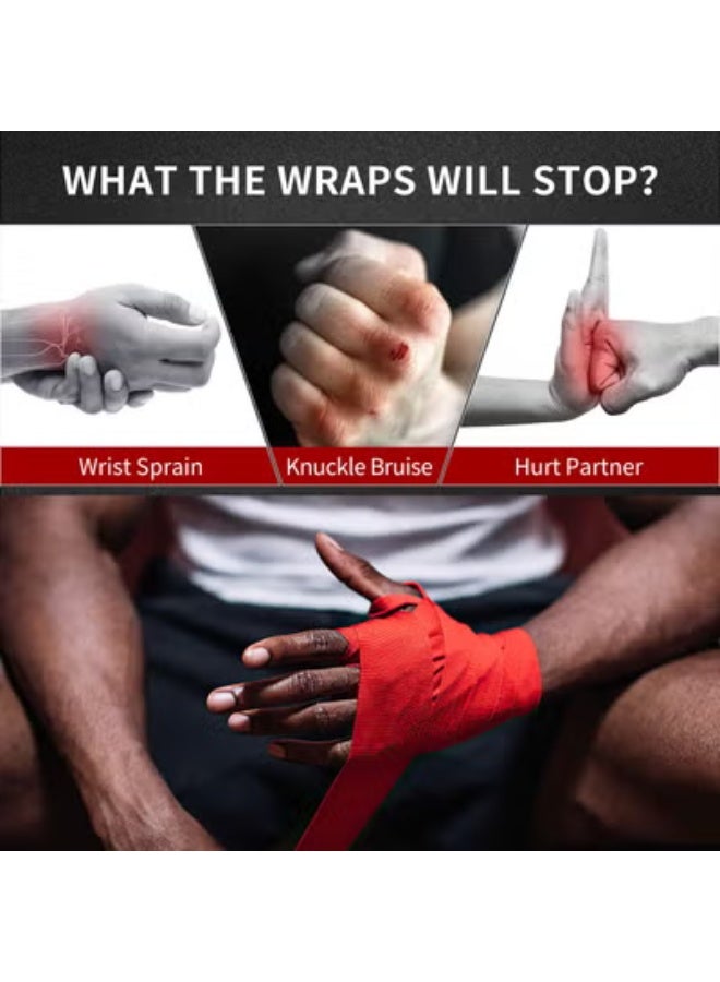 PROIRON Boxing Hand Wraps - Fist Wrist Protector - Red - Image 3