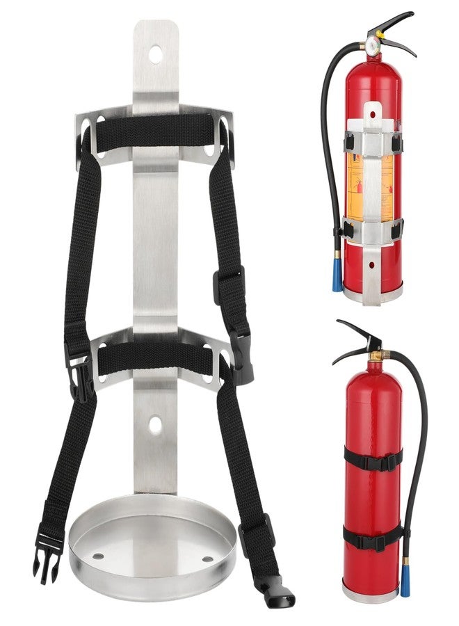Homaisson Fire Extinguisher Metal Bracket, 304 Stainless Steel Mounting Bracket with Adjustable Straps, Heavy Duty Fixing Holder Compatible with 6.6-8.8 lbs Fire Extinguisher - Image 1