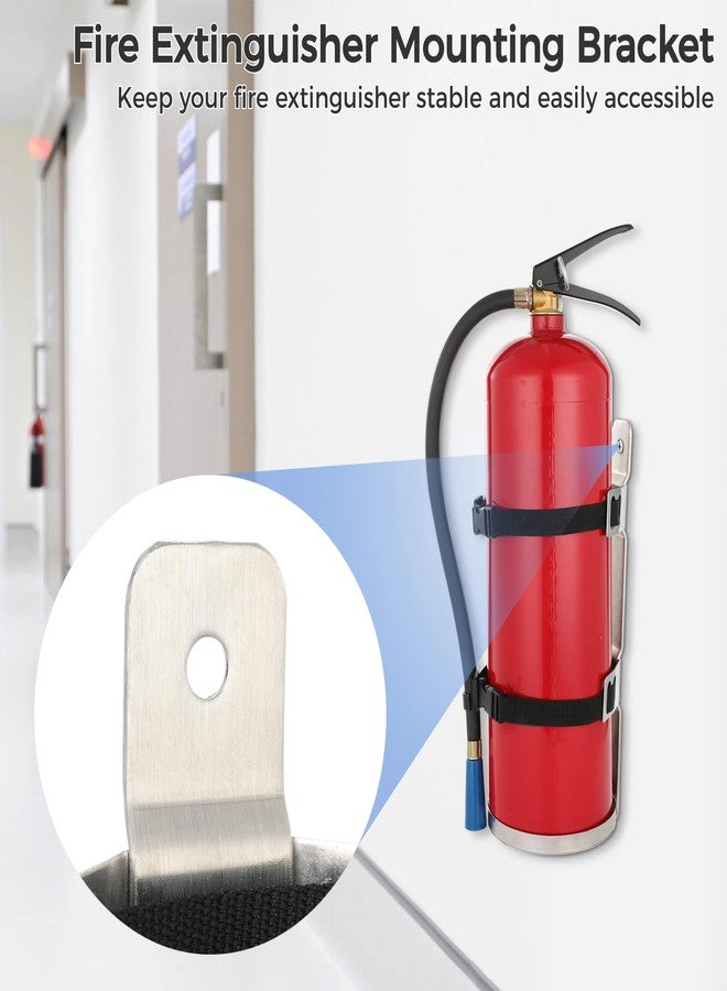 Homaisson Fire Extinguisher Metal Bracket, 304 Stainless Steel Mounting Bracket with Adjustable Straps, Heavy Duty Fixing Holder Compatible with 6.6-8.8 lbs Fire Extinguisher - Image 2