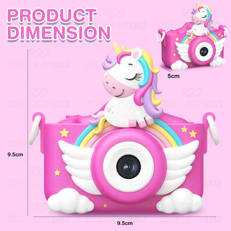 Wembley Unicorn 48MP Kids Digital Camera with Video Recorder | 2-Inch Screen & 4GB SD Card | Birthday Gift for Boys & Girls Ages 5-10 | Mini Camera for Fun Photo & Video | Best Toy Camera for Kids - Image 3