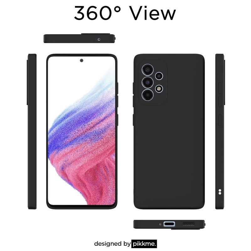 Pikkme Samsung Galaxy A53 5G Back Cover Soft Matte Liquid Silicone TPU | Camera Protection | Shockproof Slim Back Case for Samsung Galaxy A53 5G (Black) - Image 3