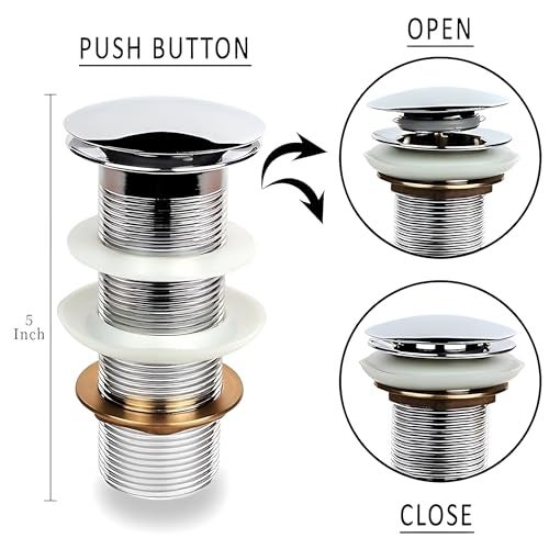 Carnival Heavy Quality Full Brass Chrome Finish 6" Inch Full Thread Pop Up Waste Coupling 32mm For Wash Basin | Wash Basin Drain - Image 2