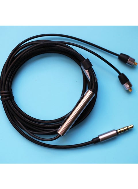 K3003 Earphone Upgrade Cable Mmcx Plug-in Interface With Microphone DIY Earphone Cable-Color:Black-Length:1.2m