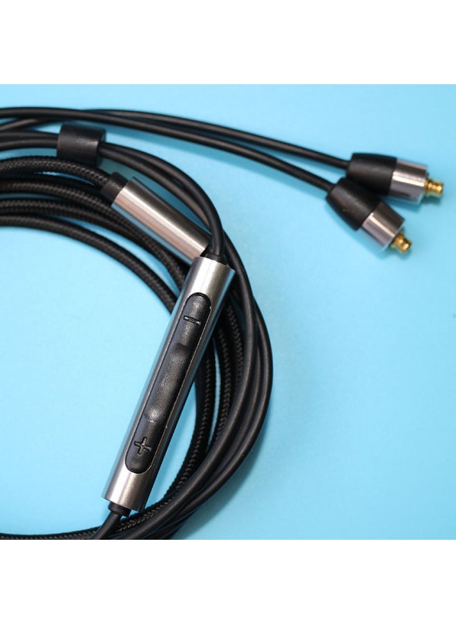 Generic K3003 Earphone Upgrade Cable Mmcx Plug-in Interface With Microphone DIY Earphone Cable-Color:Black-Length:1.2m  - Image 2