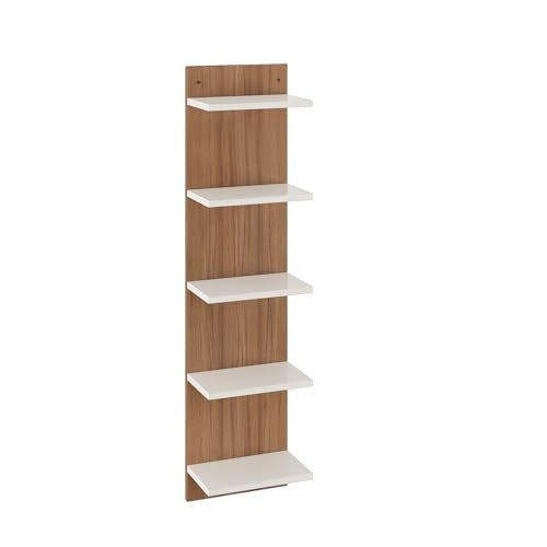 FURNEASER Sampller Wall Shelves for Living Room, Hanging Decoration & Corner Display Shelf, Modern & Stylish Bookcase Bookshelf (Wenge) (Exotic Teak & White) - Image 3