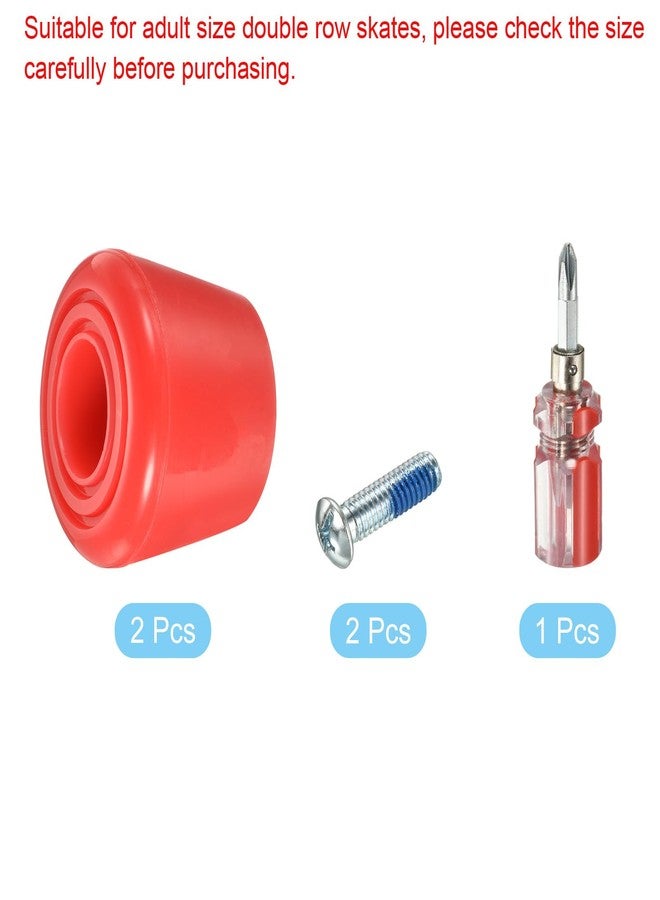 PATIKIL Roller Skate Toe Stops with Screwdriver, 1 Pair 82A Rubber Brake Stoppers Block for Roller Skate Accessories Replacement, Red - Image 3