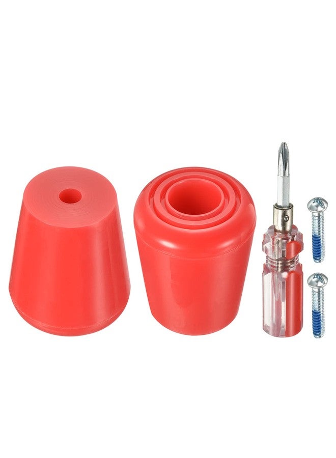 PATIKIL Roller Skate Toe Stops with Screwdriver, 1 Pair 82A Rubber Brake Stoppers Block for Roller Skate Accessories Replacement, Red - Image 1