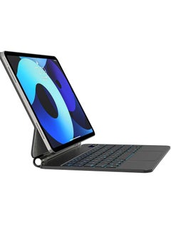 Arabic Magic Keyboard for iPad Air 11 inch (M2/M3) and iPad Pro 11 inch/Air 5/4,Magic Keyboard case for iPad Air 11,Multi-Touch Trackpad with 7 Colors Backlit Keys,Floating Cantilever Stand