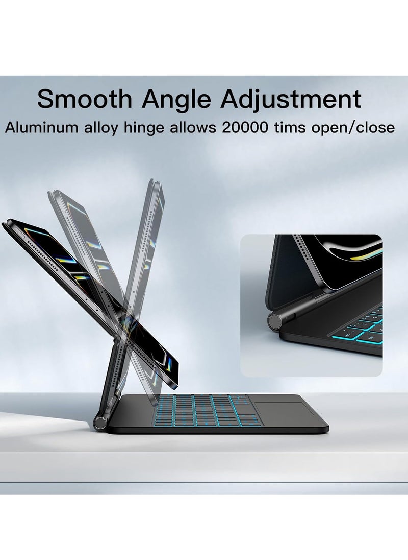 QPHWHFQ - Arabic Magic Keyboard for iPad Air 11 inch (M2/M3) and iPad Pro 11 inch/Air 5/4,Magic Keyboard case for iPad Air 11,Multi-Touch Trackpad with 7 Colors Backlit Keys,Floating Cantilever Stand - Image 1