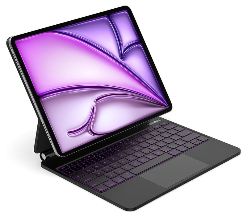 QPHWHFQ Keyboard Case for iPad Air 11 inch (M2/M3), iPad Pro 11 inch(1st/2nd/3rd/4th Gen) and iPad Air 5th/4th,  Keyboard Case with Multi-Touch Trackpad, 7 Colors Backlit Keys, Floating Cantilever Stand - Image 1