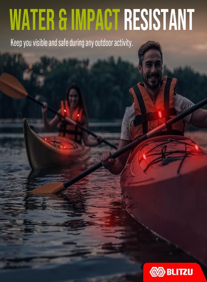 BLITZU 4 Pack LED Safety Light, Clip on Reflective Gear Lights for Walking at Night, Running, Jogging, High Visibility Strobe Light Accessories for Runners, Kids, Hiking, Kayak, Cycling, Camping, Boat Red - Image 4