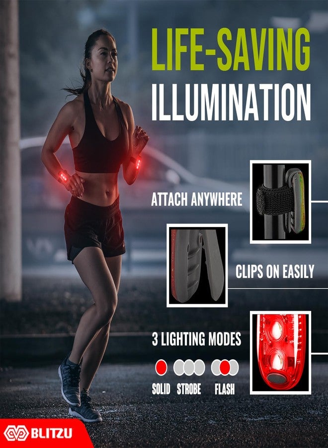 BLITZU 4 Pack LED Safety Light, Clip on Reflective Gear Lights for Walking at Night, Running, Jogging, High Visibility Strobe Light Accessories for Runners, Kids, Hiking, Kayak, Cycling, Camping, Boat Red - Image 2