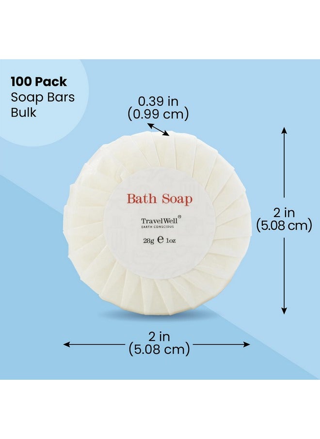 Travelwell - Travel Well Bar Soap Bulk - 100 Pack, 1.0 oz Travel Size Soap Bars - Individually Wrapped Hotel Soap - Great for Vacation Rental and Airbnb Toiletries or Hygiene Kits Supplies - Image 1