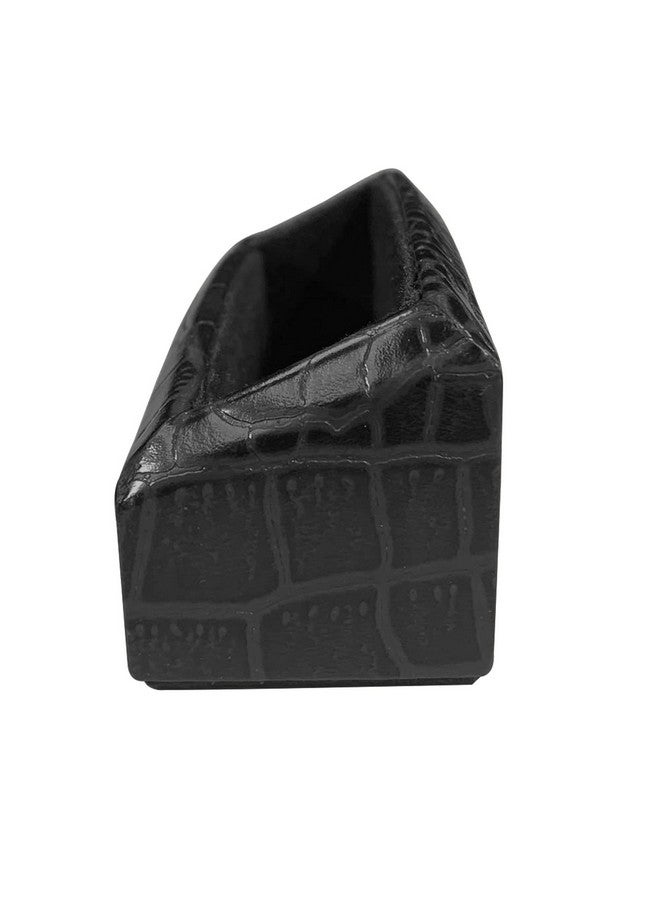 Dacasso Black Crocodile Embossed Leather Business Card Holder - Image 3