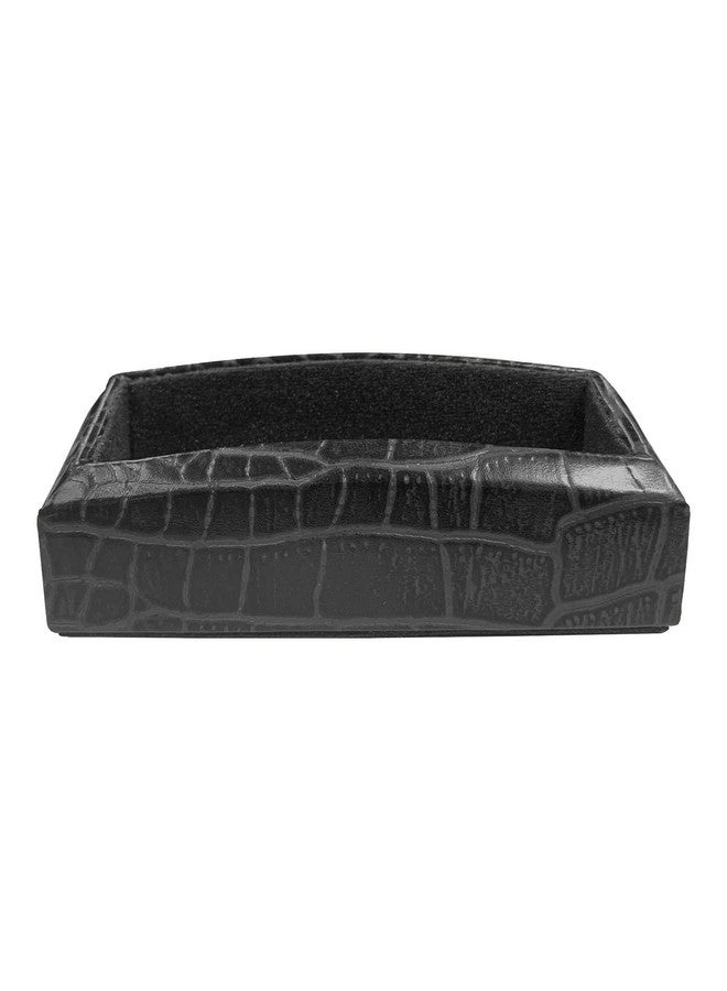 Dacasso Black Crocodile Embossed Leather Business Card Holder - Image 4