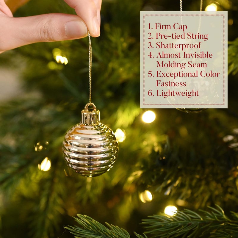 Valery Madelyn Christmas Tree Decorations rocenent for Fall Halloween Decor 24ct White and Gold Shatterproof Ball Ball Ball Bulk 1.57 Inting Decor - Image 5