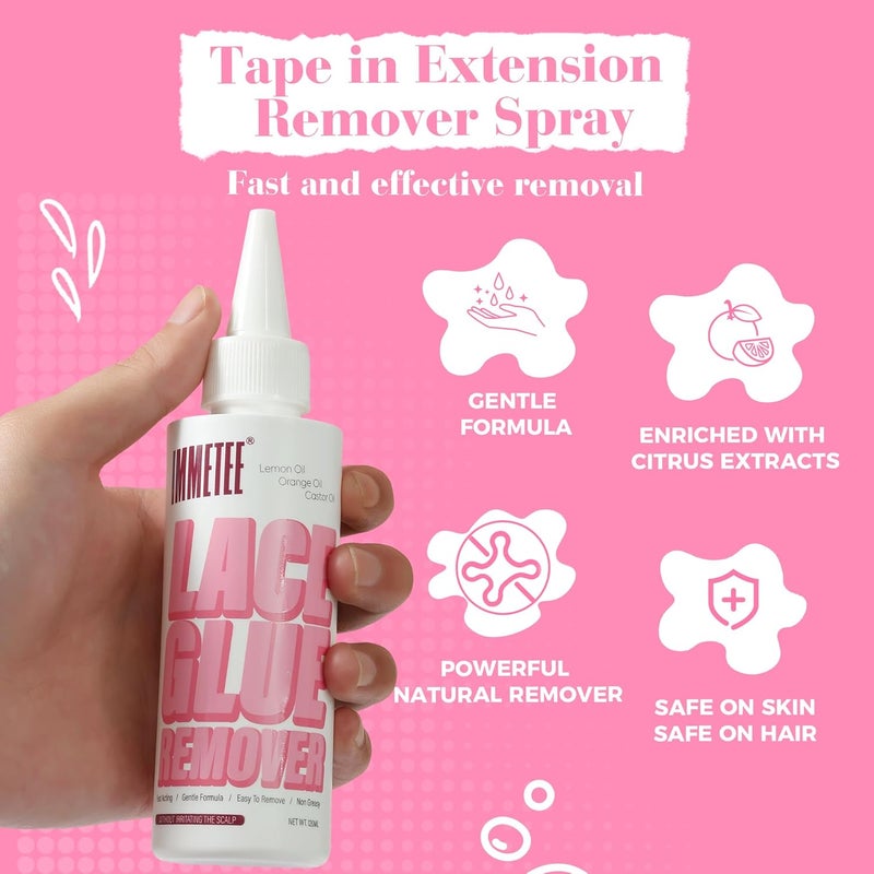 Tape in Extension Remover Spray, Fast Acting Hair Extensions Wig Glue Remover, Tape in Remover 4oz/120ml - Image 4