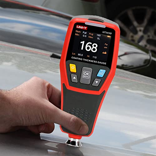 Rocky Mars Paint Thickness Gauge for Cars UT343D Upgraded Coating Wet Film Thickness Gauge Paint Correction Precious Metal Tester Tool with Visual Go-NoGo Indicator Auto Rotatable Display - Image 5