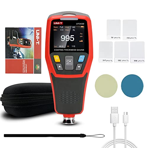 Rocky Mars Paint Thickness Gauge for Cars UT343D Upgraded Coating Wet Film Thickness Gauge Paint Correction Precious Metal Tester Tool with Visual Go-NoGo Indicator Auto Rotatable Display - Image 1