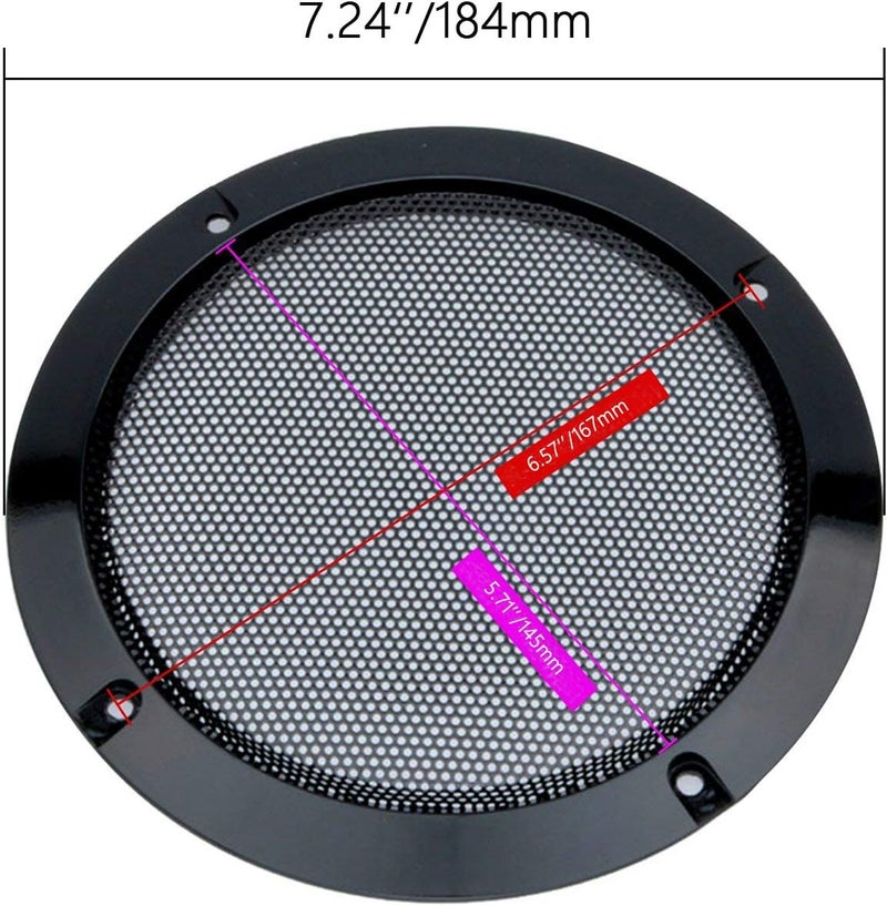 Floratek 2PCS 6.5 Inch Car Speaker Grill Cover Guard Protector with Black Metal Mesh - Image 2