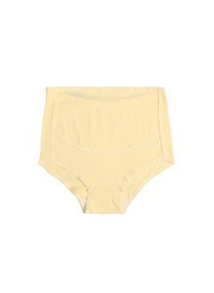 High-waisted Solid Color Maternity Underpants Breathable Adjustable Tummy Support Seamless Panties Yellow