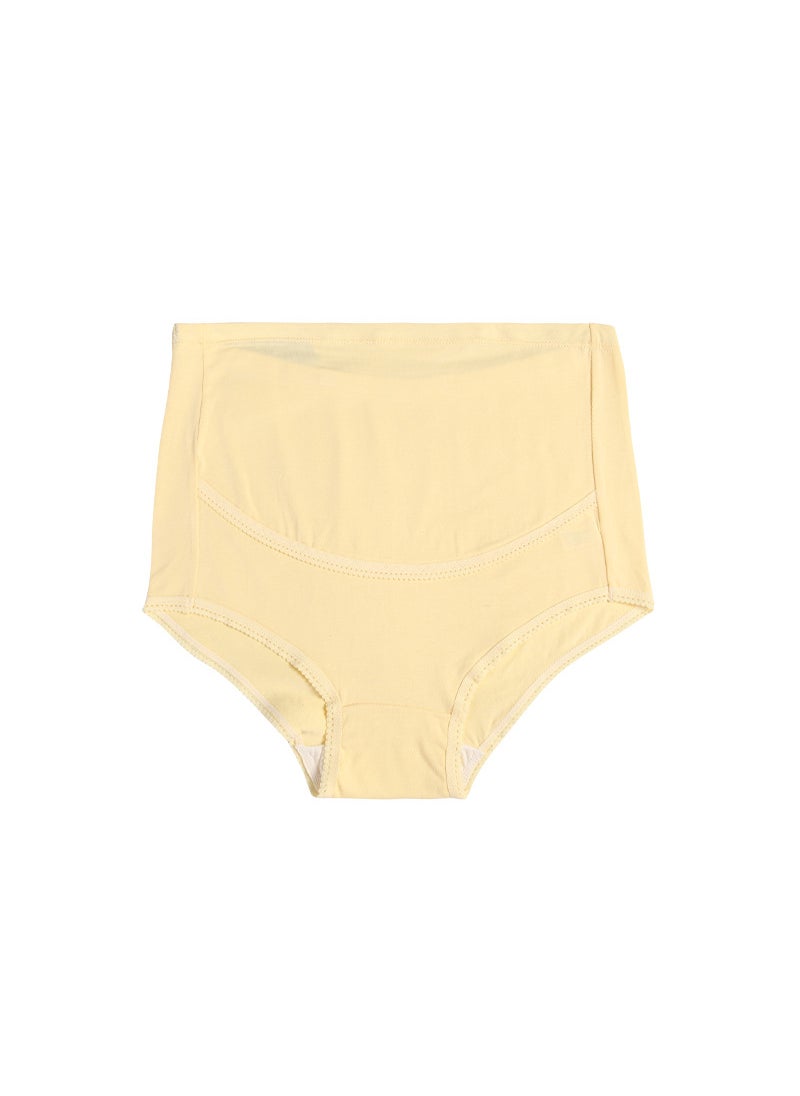 Generic - High-waisted Solid Color Maternity Underpants Breathable Adjustable Tummy Support Seamless Panties Yellow - Image 1