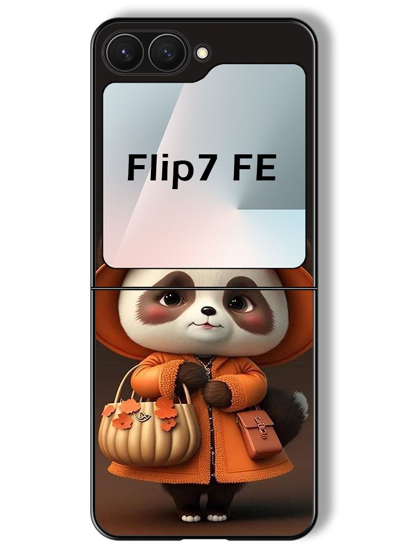 Theodor Case Compatible with Samsung Galaxy Z Flip 7 FE 6.7 Inch Protection Shockproof Bumper Cover Panda Lady - Image 1