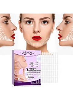 EELHOE 60 Pack Face Lifting Tape - Face Lifting Tape Patches For Chin Lift - Invisible Face Lifting Stickers Double Chin Face Wrinkle Patch - V Face Invisible Lifting Stickers  - Image 1