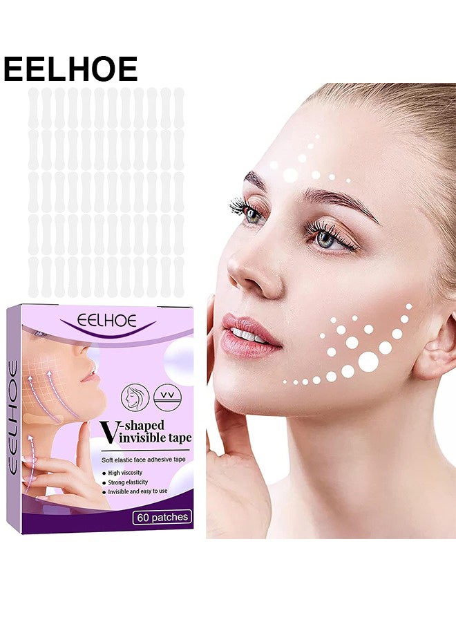 إيلهو 60 حزمة شريط رفع الوجه - بقع شريط رفع الوجه لرفع الذقن - ملصقات رفع الوجه غير مرئية تصحيح تجاعيد الوجه المزدوج الذقن - V ملصقات رفع الوجه غير مرئية - Image 5