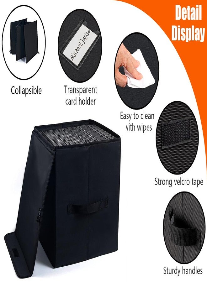 UENTIP Vinyl Record Storage Box for 12-inch Records Crate Holds up to 90 records,Pack of 1-14x 13x 13 Inch LP record storage for Valuable Album Collection - Black - Image 4
