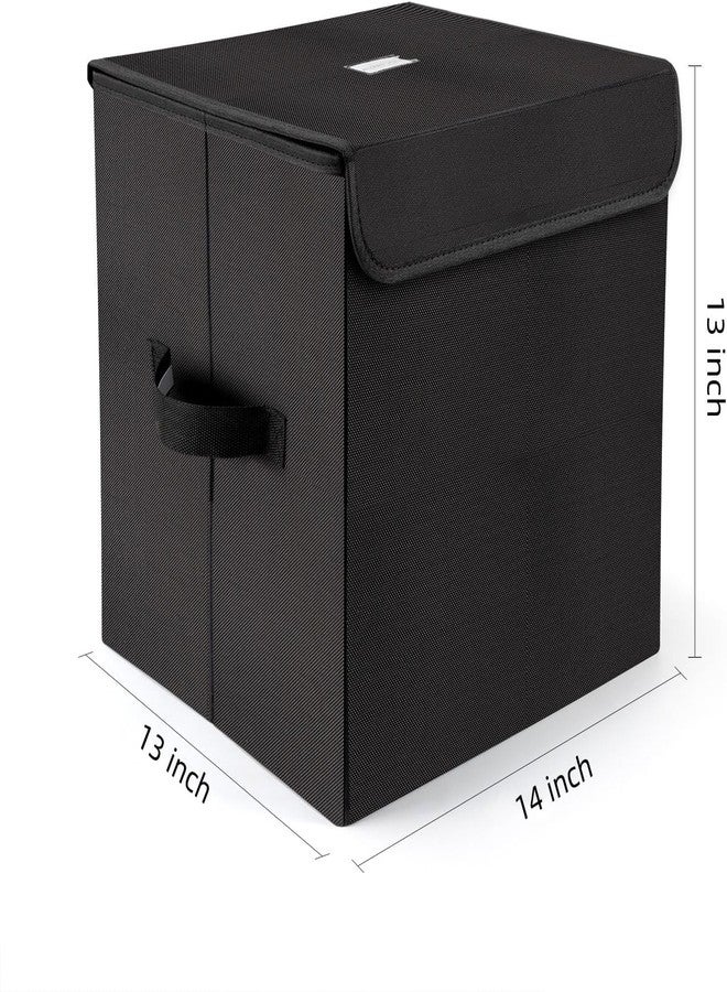 UENTIP Vinyl Record Storage Box for 12-inch Records Crate Holds up to 90 records,Pack of 1-14x 13x 13 Inch LP record storage for Valuable Album Collection - Black - Image 3