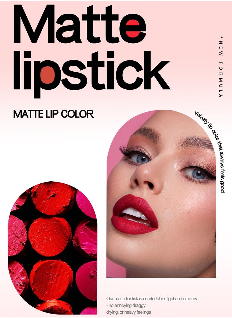 Handaiyan Lipstick Set Matte Liquid 8 Colors Long Lasting Waterproof for Women Highly Pigmented Velvety Nude Super Stay Soft Hydrating & Lightweight Professional Moisturizing Makeup Lips Gift Set  - Image 2