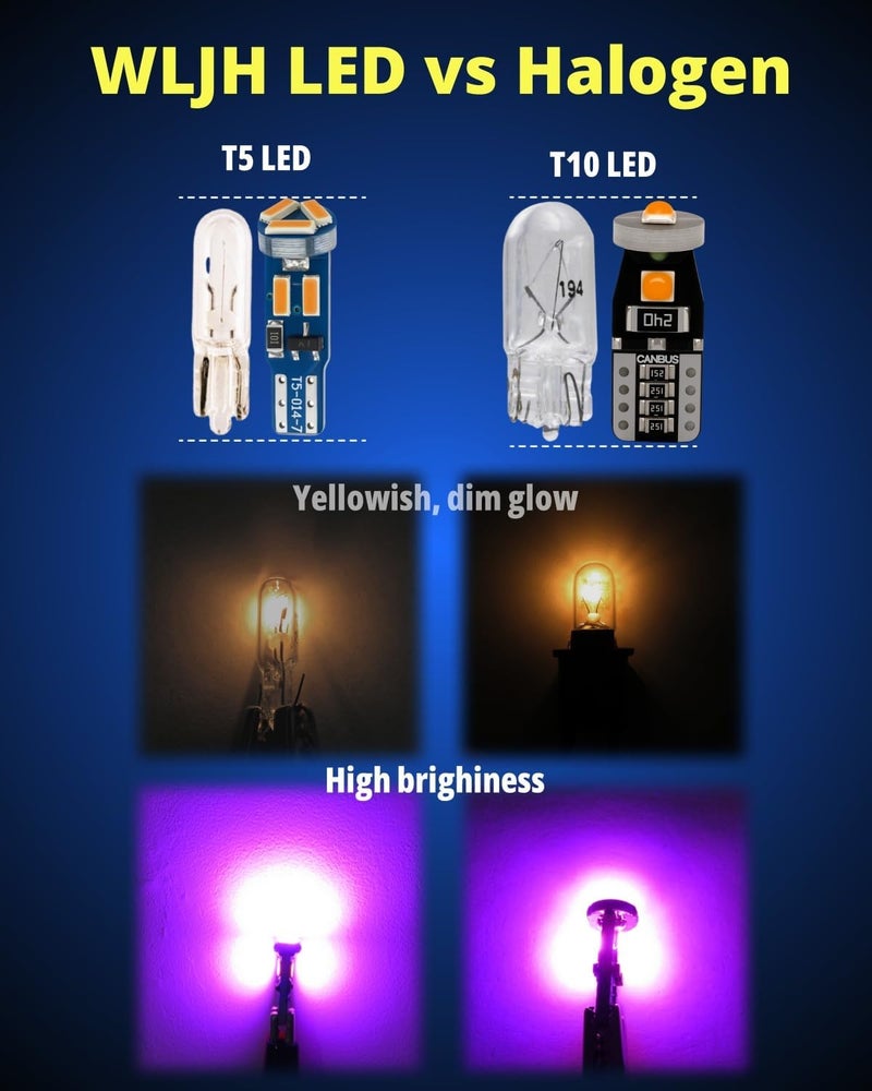 WLJH Canbus Bright PC74 Twist Lock Socket T5 LED Bulb Kits - 20 Pack - Image 4