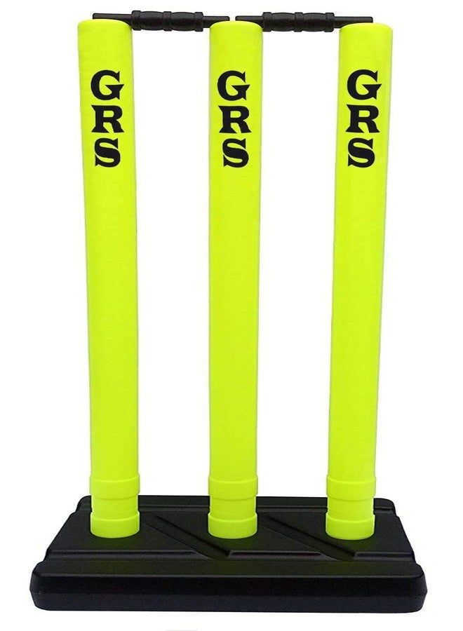 Grès GRS India Best Heavy Plastic Cricket Stumps Set - 6 Stumps + 4 Bails + 2 Stand (One Yellow & One Floro)(Plastic Wicket Set) - Image 4