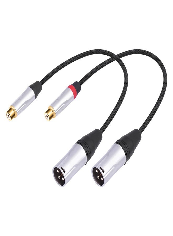 كابل صوت HUALEU ثنائي العبوة بطول 30 سم، من RCA أنثى إلى XLR ذكر ثلاثي الأطراف؛ كابل متوازن من XLR ذكر إلى RCA أنثى غير متوازن، مناسب للخلاطات ومضخمات الطاقة ومشغلات الصوت - Image 1