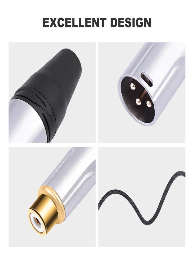 كابل صوت HUALEU ثنائي العبوة بطول 30 سم، من RCA أنثى إلى XLR ذكر ثلاثي الأطراف؛ كابل متوازن من XLR ذكر إلى RCA أنثى غير متوازن، مناسب للخلاطات ومضخمات الطاقة ومشغلات الصوت - Image 3