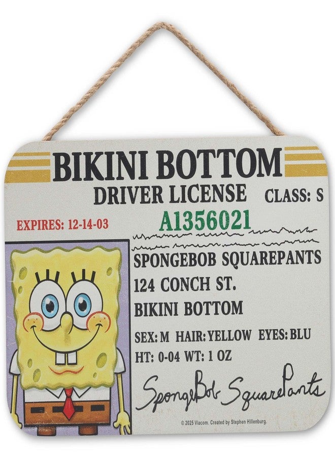 أوبن رود براندز لوحة خشبية معلقة عليها رخصة قيادة سبونج بوب سكوير بانتس بيكيني بوتوم - ديكور حائط سبونج بوب مضحك للمنزل - Image 1