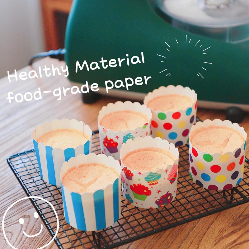 Bertacy 100-Pack Disposable Wrappers Large Paper Cake Baking Cup Cupcake Muffin Cases Birthday Party Decoration - Image 5