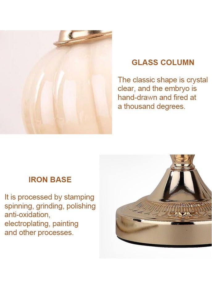 Sumkyle Simple glass table lamp, Scandinavian style table lamp American modern retro iron for bedroom bedside - Image 3